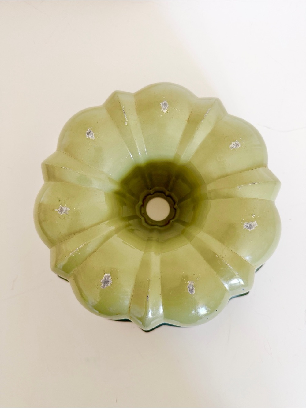 Olive Green metal Bundt Pan